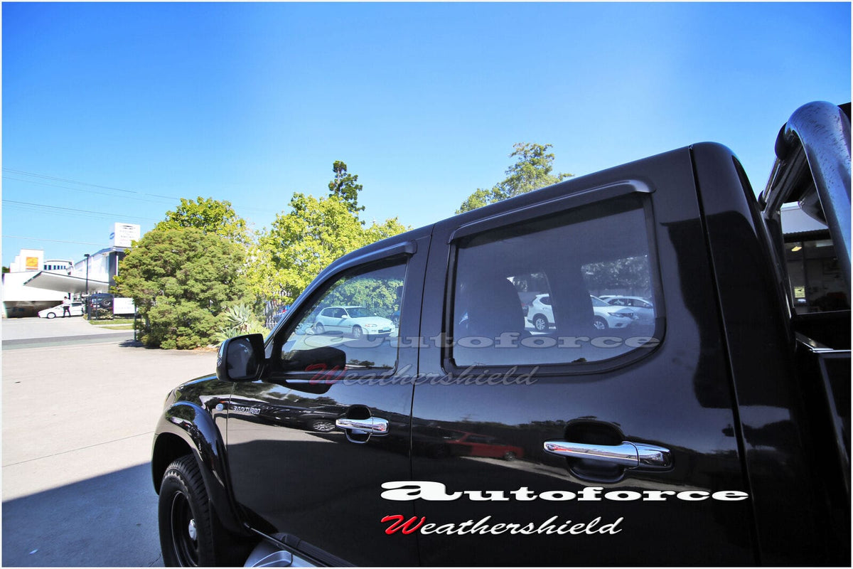 Installed View - Mazda BT-50 UN Dual Cab (2006-2011): Premium Window Visors