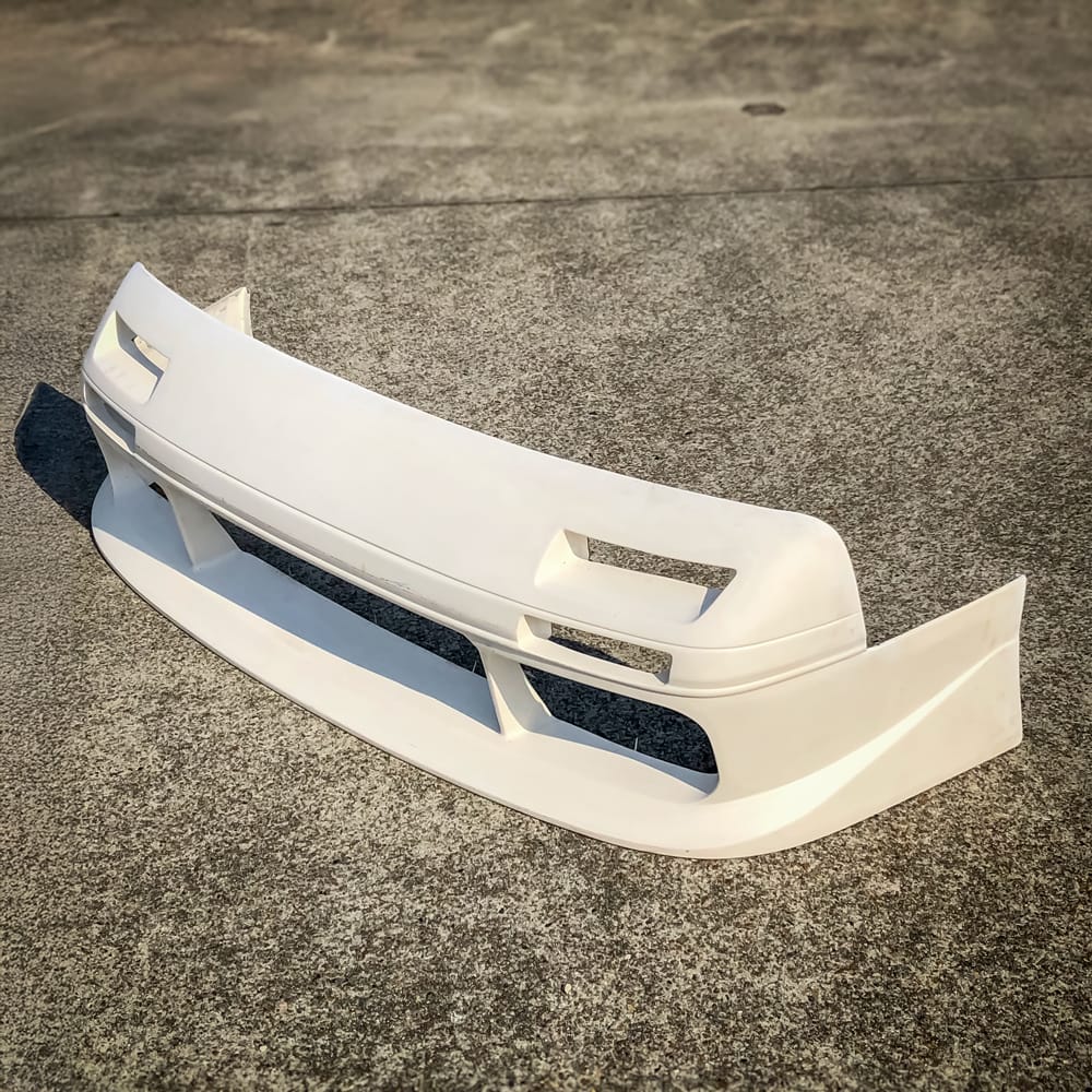 Installed View - Mazda RX7 FC: Vanquish Style Front Bumper