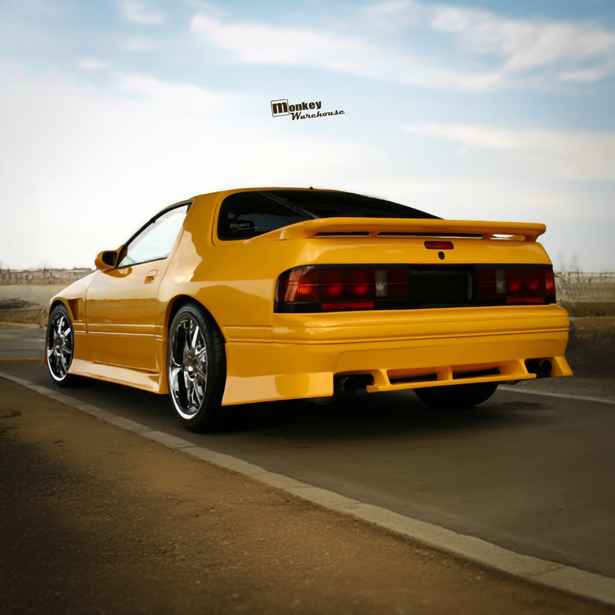 Installed View - Mazda RX7 FC: Vanquish Style Rear Bumper