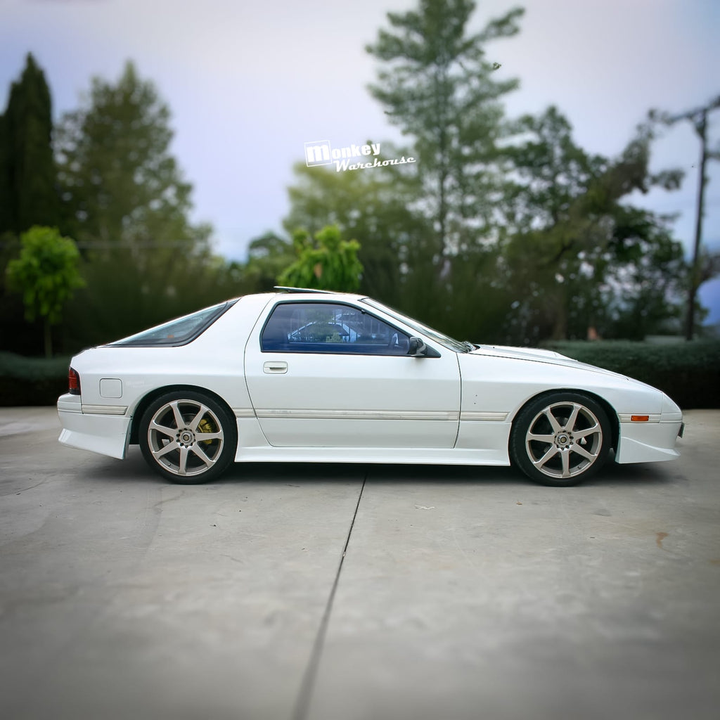 Installed View - Mazda RX7 FC: Vanquish Style Side Skirts