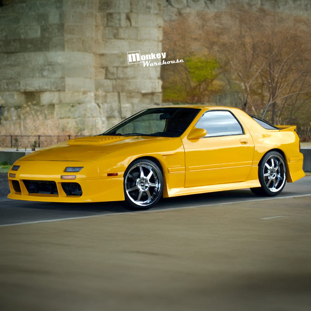 Installed View - Mazda RX7 FC: Vanquish Style Side Skirts