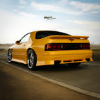 Installed View - Mazda RX7 FC: Vanquish Style Side Skirts