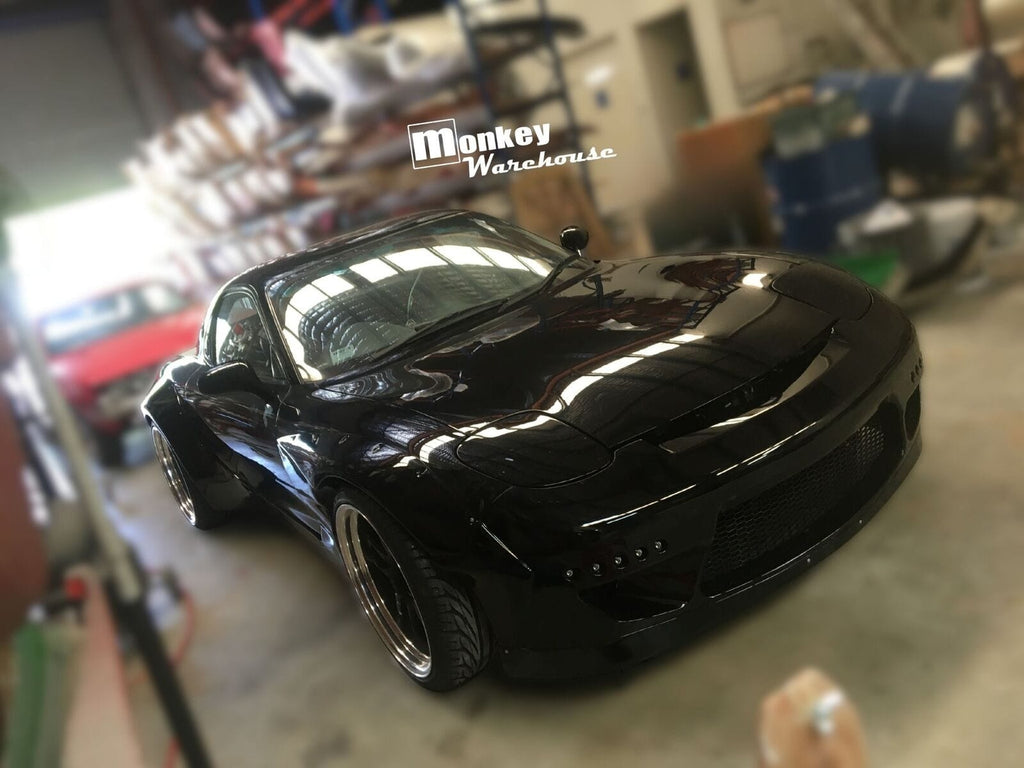 Installed View - Mazda RX7 FD: Rocket Bunny Style Front Bumper