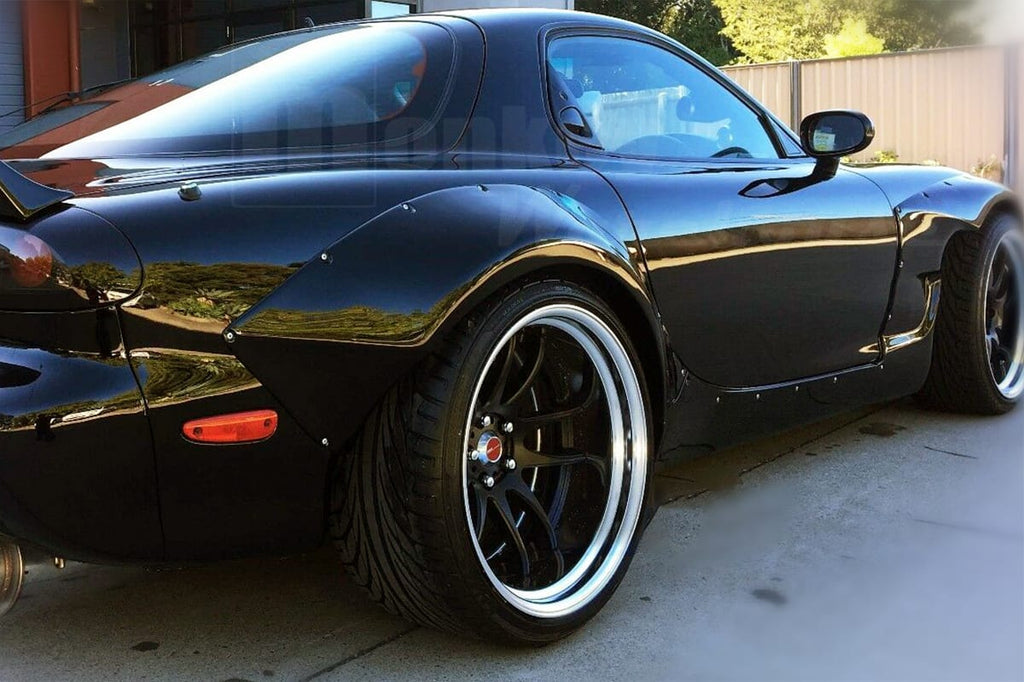 Installed View - Mazda RX7 FD: Rocket Bunny Style Rear Boot Drift Wing