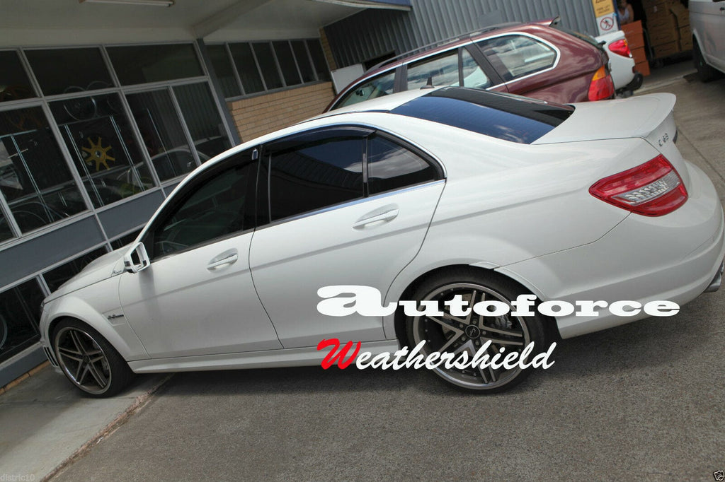 Installed View - Mercedes-Benz C-Class W204 Sedan: Premium Window Visors