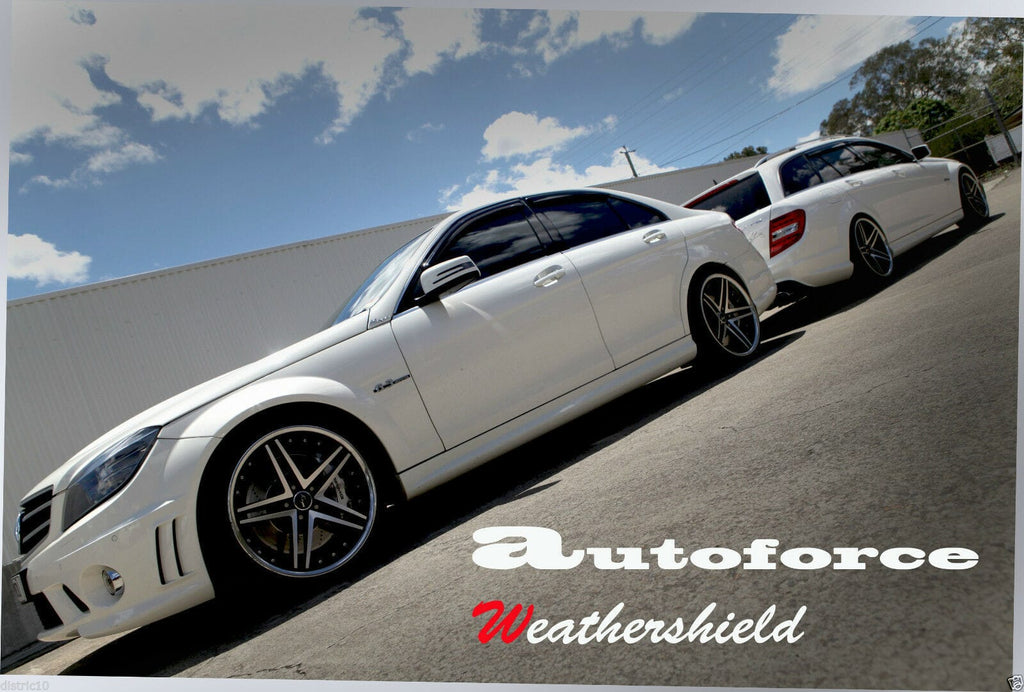 Installed View - Mercedes-Benz C-Class W204 Sedan: Premium Window Visors