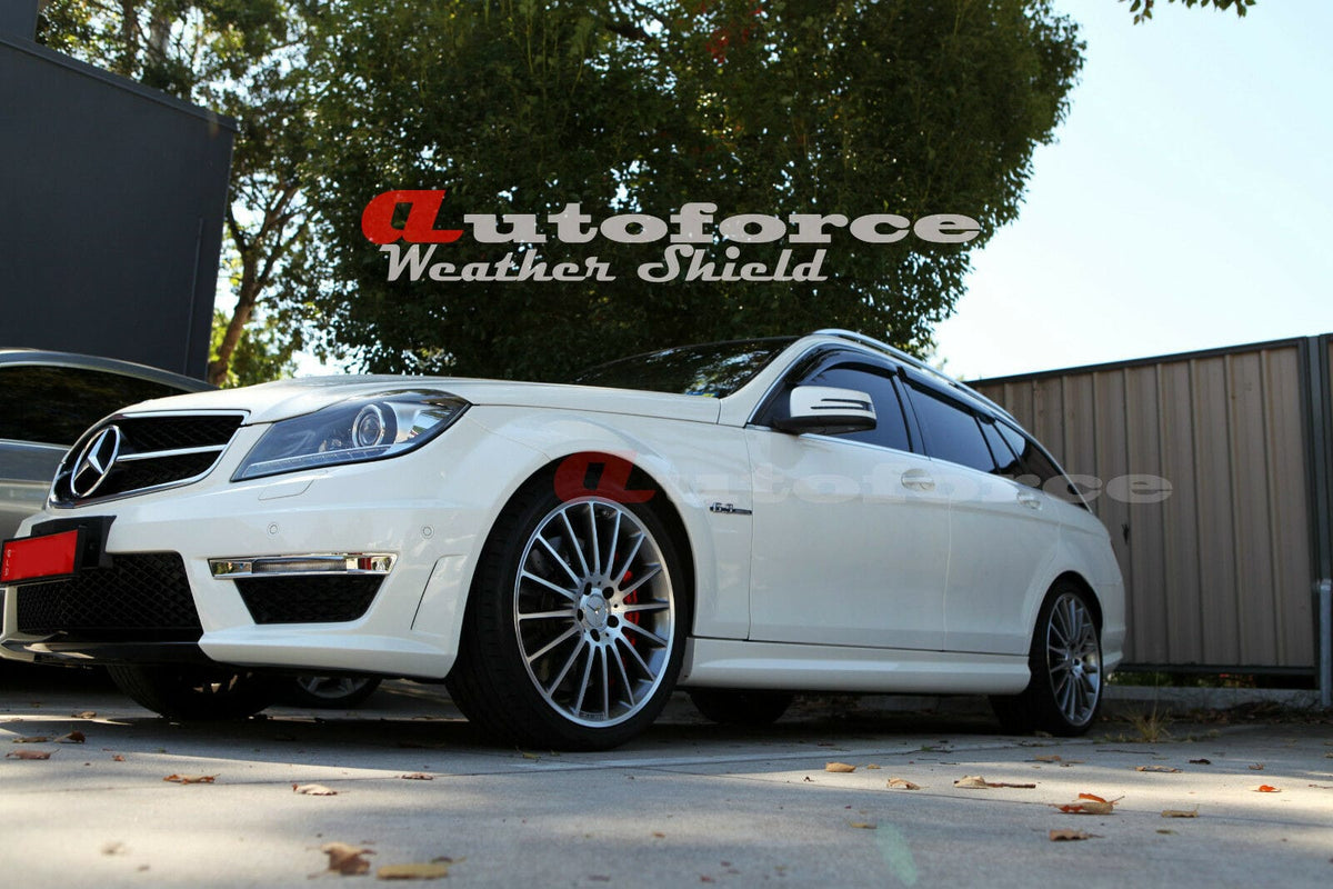 Installed View - Mercedes-Benz C63 AMG W204 Estate: Premium Window Visors