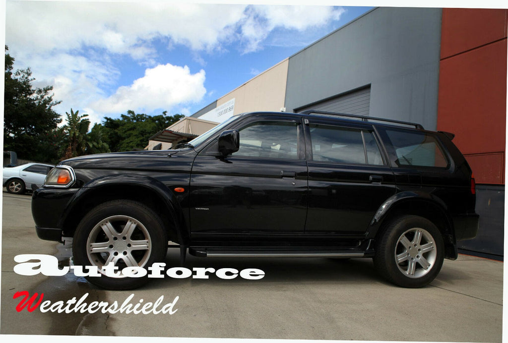 Installed View - Mitsubishi Challenger (1997-2005): Premium Window Visors