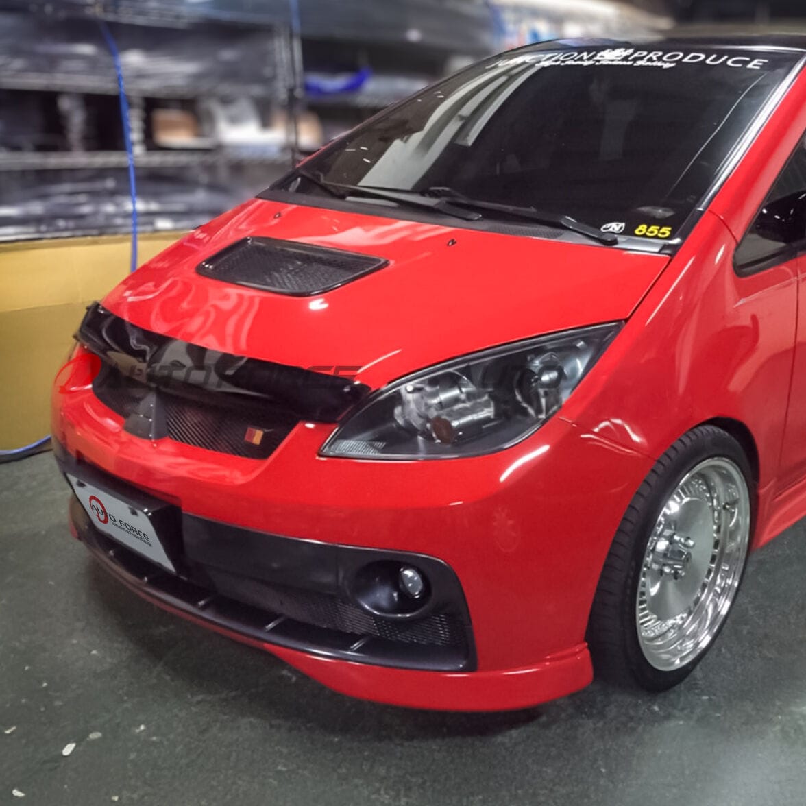 Installed View - Mitsubishi Colt (2006-2011): Bonnet Protector Guard