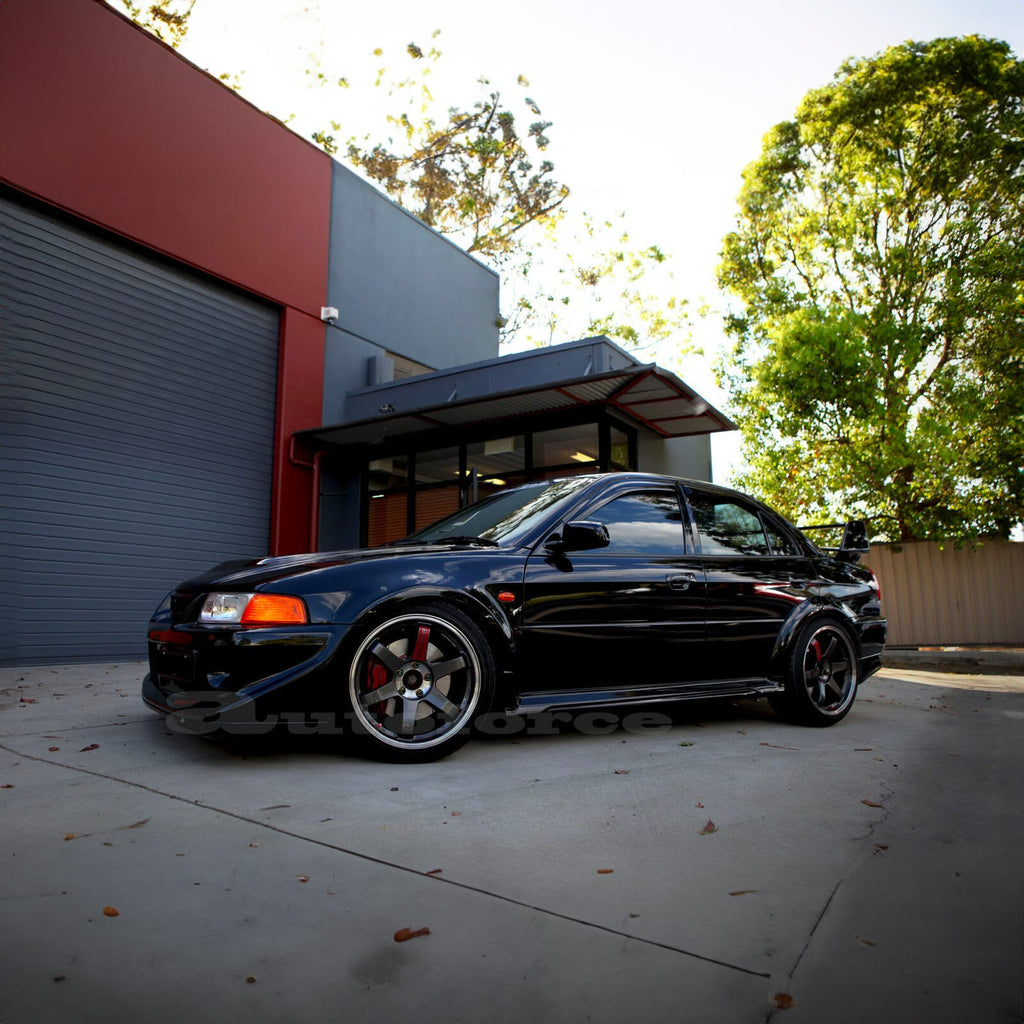 Installed View - Mitsubishi Evolution 4 / 5 / 6 (CN9A/CP9A): Premium Window Visors
