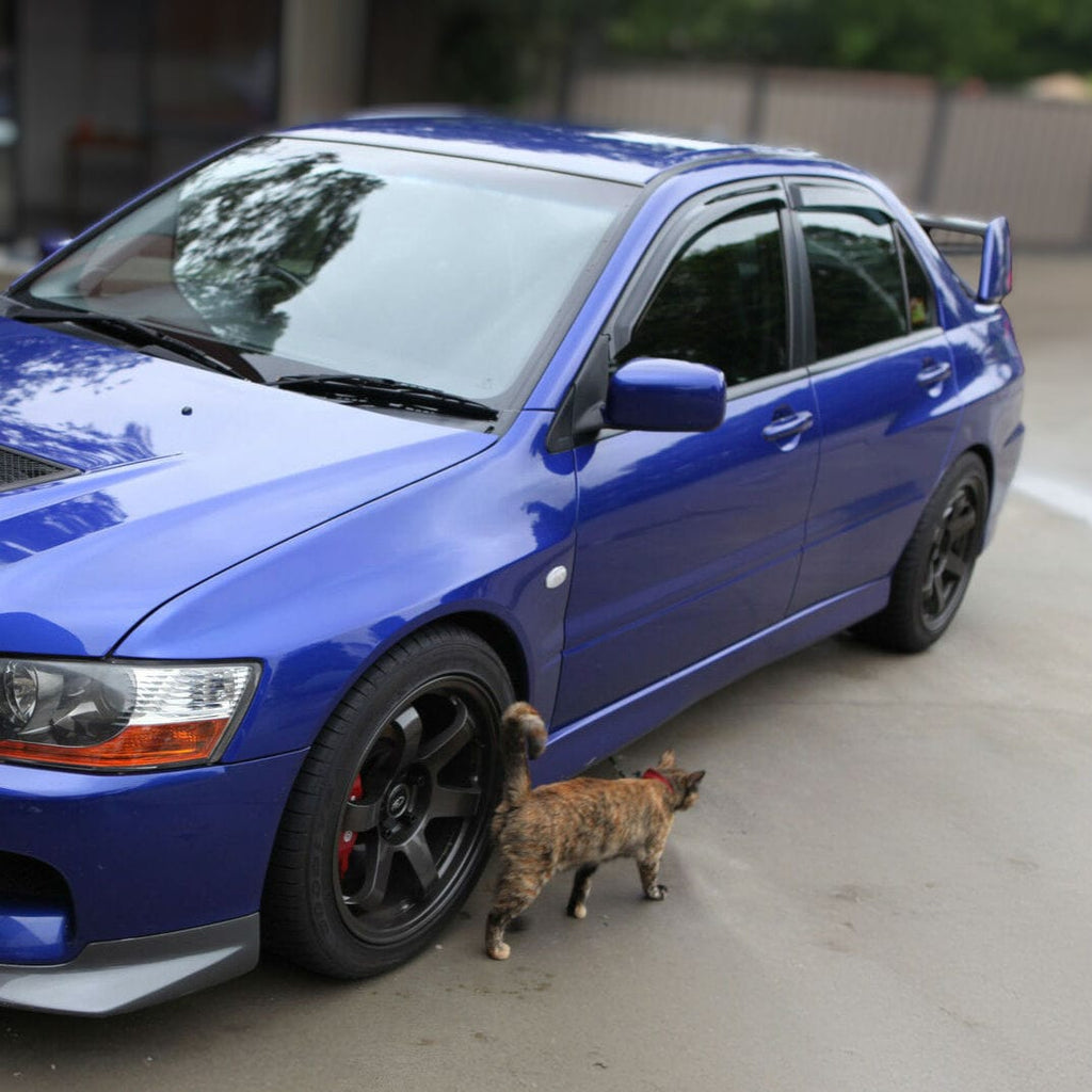 Installed View - Mitsubishi Evolution 7 / 8 / 9 (CT9A): Premium Window Visors