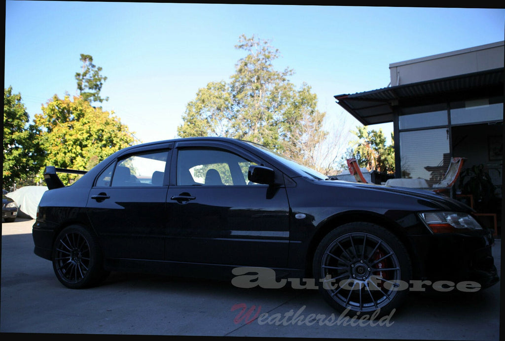Installed View - Mitsubishi Evolution 7 / 8 / 9 (CT9A): Premium Window Visors