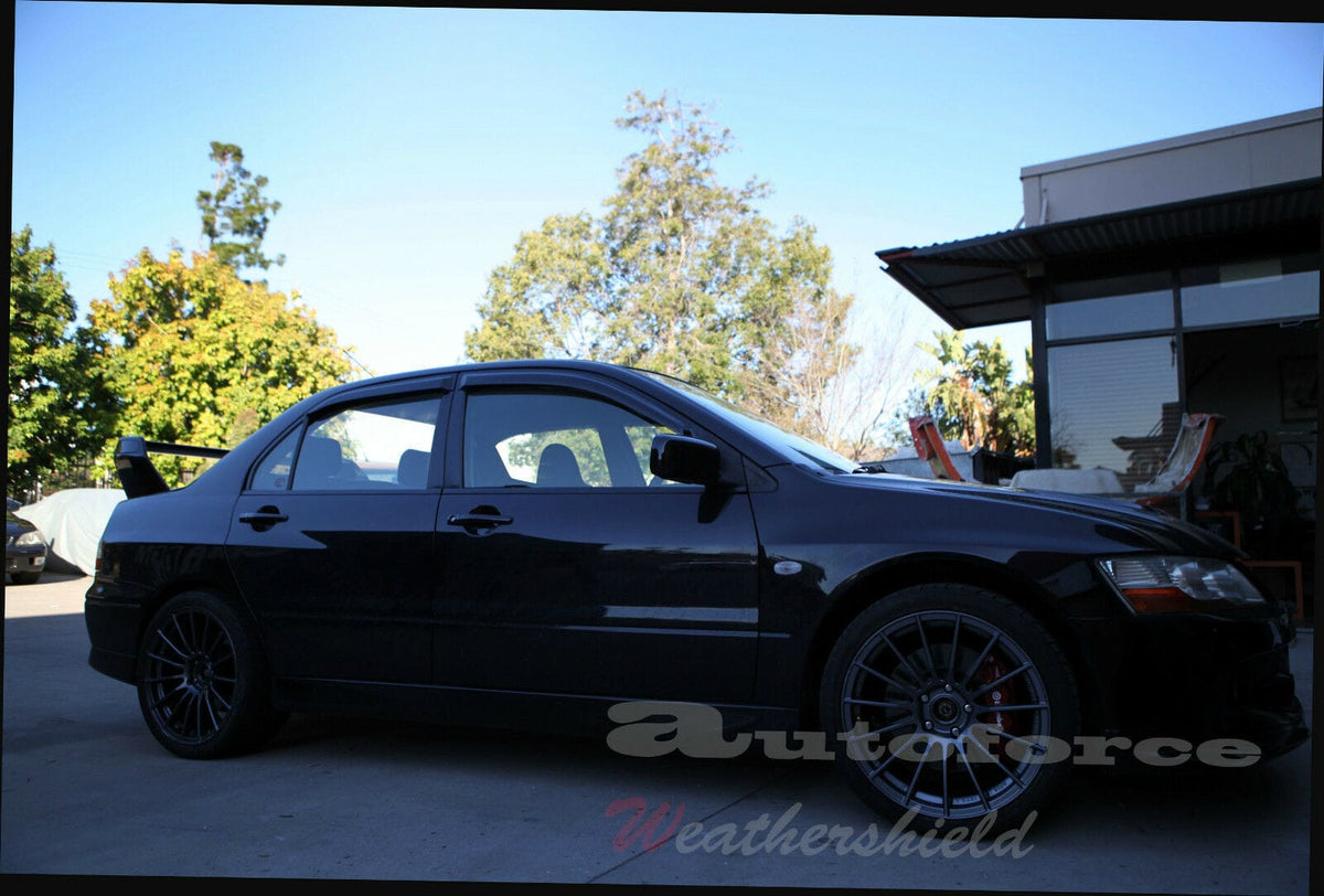 Installed View - Mitsubishi Evolution 7 / 8 / 9 (CT9A): Premium Window Visors