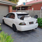 Installed View - Mitsubishi Evolution 7 8 9 Sedan (2001-2007): Premium Roof Spoiler