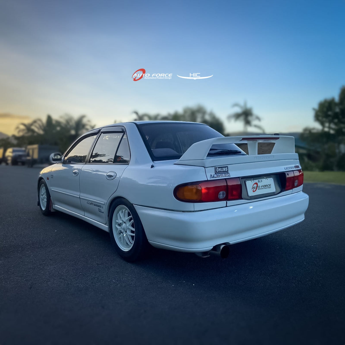 Installed View - Mitsubishi Evolution II / III (CE9A): Premium Window Visors