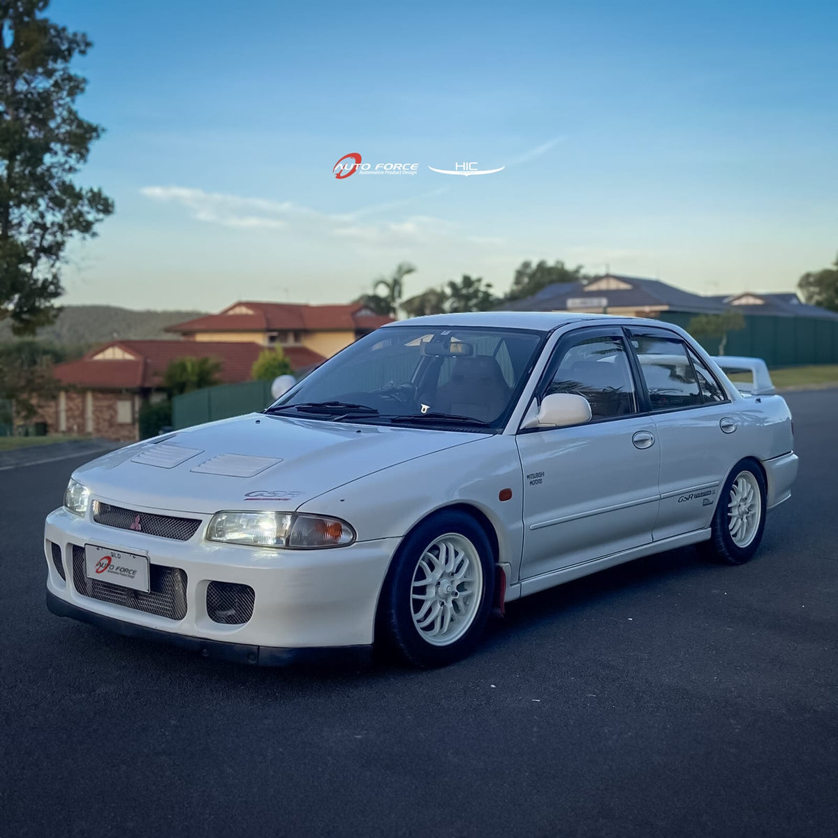 Installed View - Mitsubishi Evolution II / III (CE9A): Premium Window Visors
