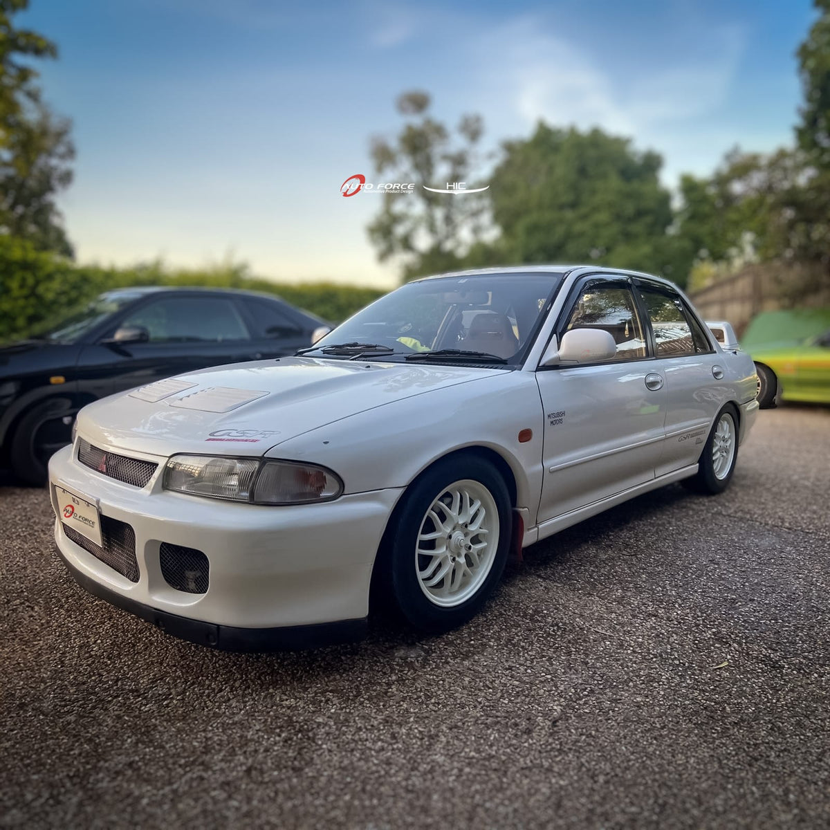 Installed View - Mitsubishi Evolution II / III (CE9A): Premium Window Visors