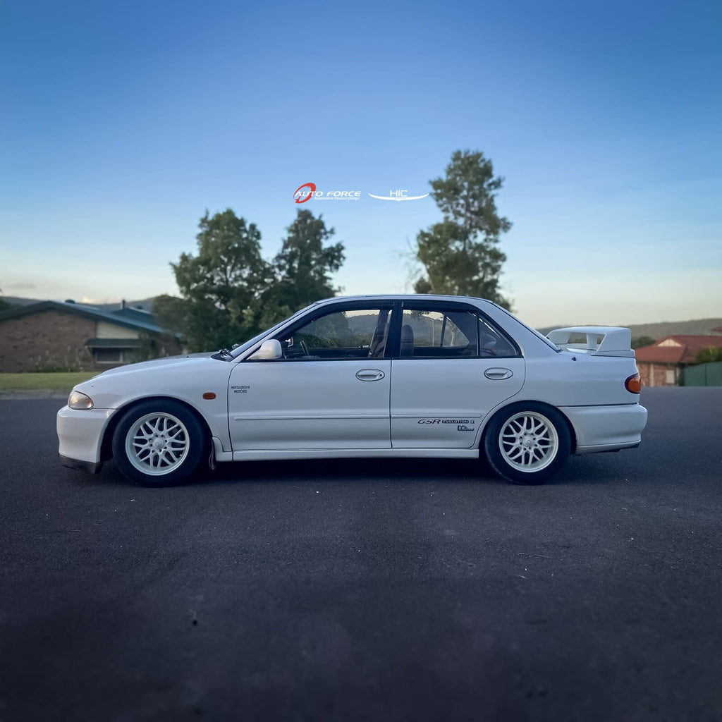 Installed View - Mitsubishi Evolution II / III (CE9A): Premium Window Visors