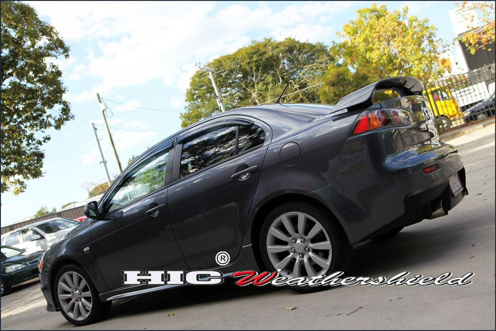 Installed View - Mitsubishi Evolution X (CZ4A): Premium Window Visors