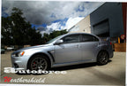 Installed View - Mitsubishi Evolution X (CZ4A): Premium Window Visors