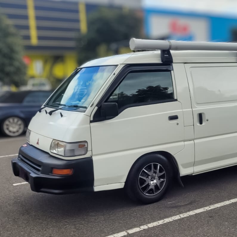Installed View - Mitsubishi Express Van L300 (1986-2014): Premium Window Visors