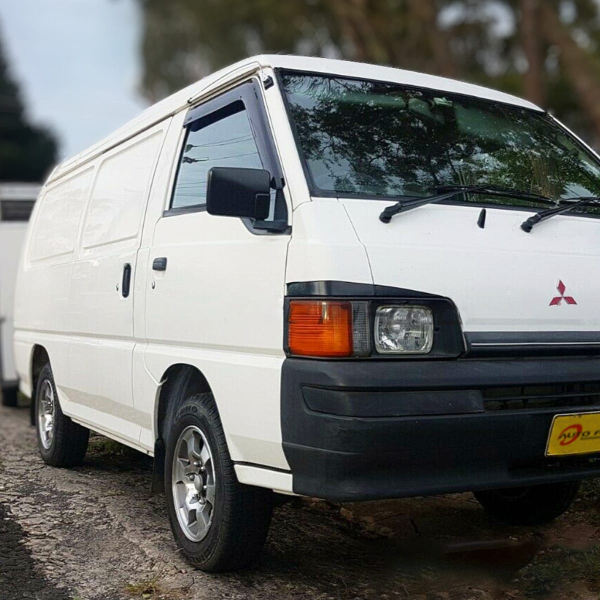 Installed View - Mitsubishi Express Van L300 (1986-2014): Premium Window Visors