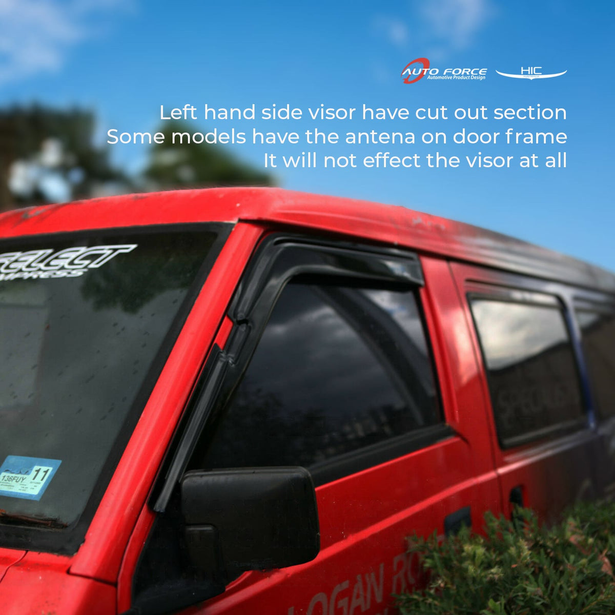 Installed View - Mitsubishi Express Van L300 (1986-2014): Premium Window Visors