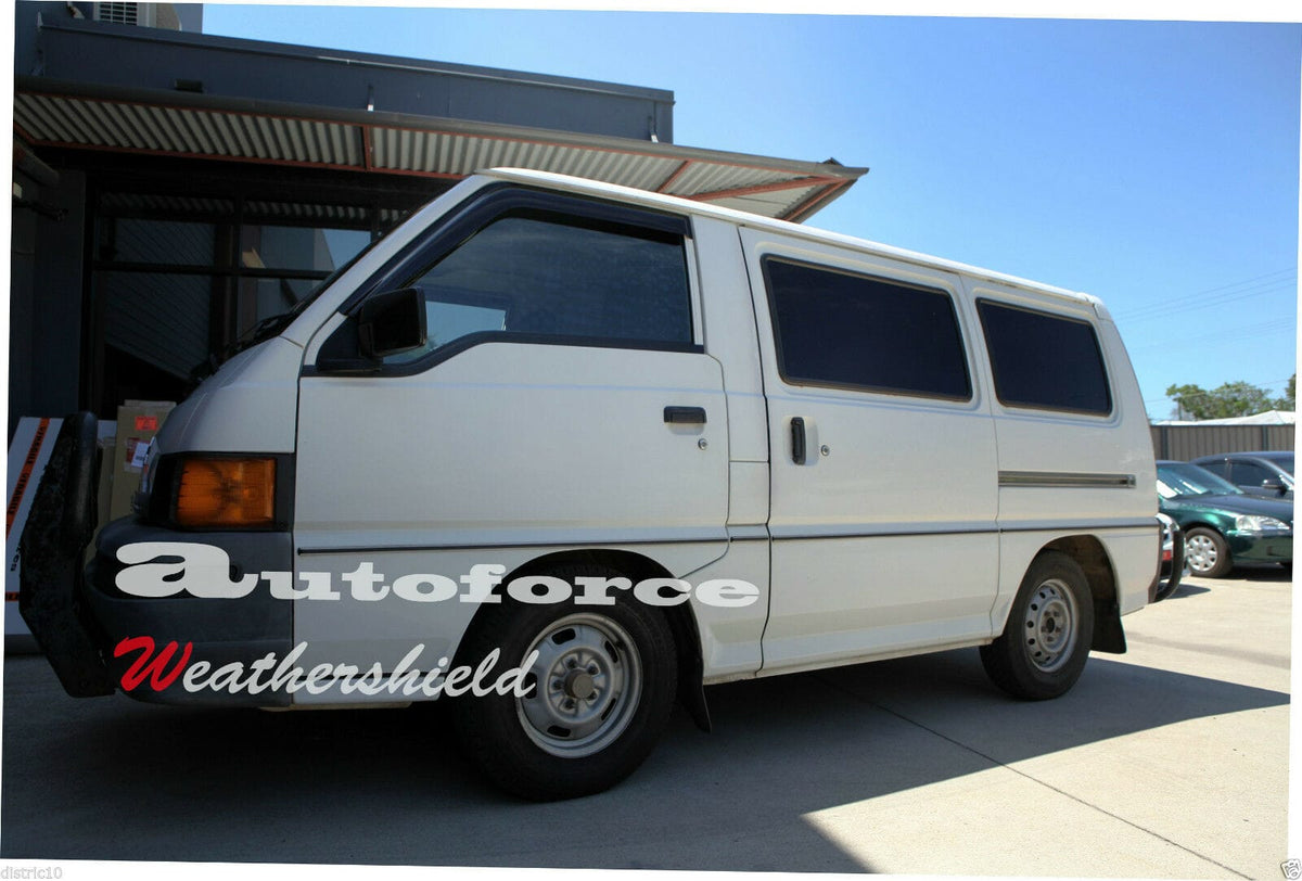 Installed View - Mitsubishi Express Van L300 (1986-2014): Premium Window Visors