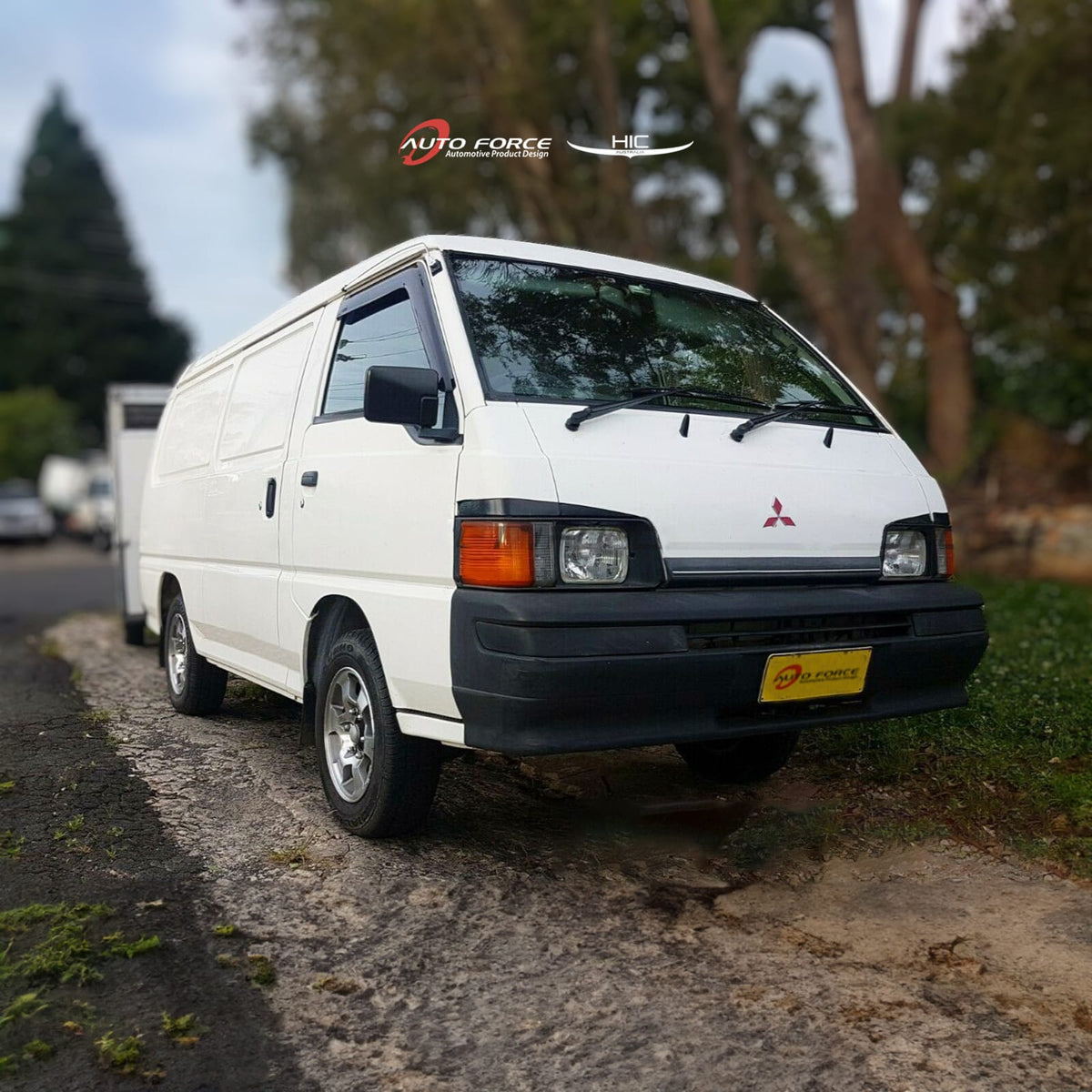 Installed View - Mitsubishi Express Van L300 (1986-2014): Premium Window Visors