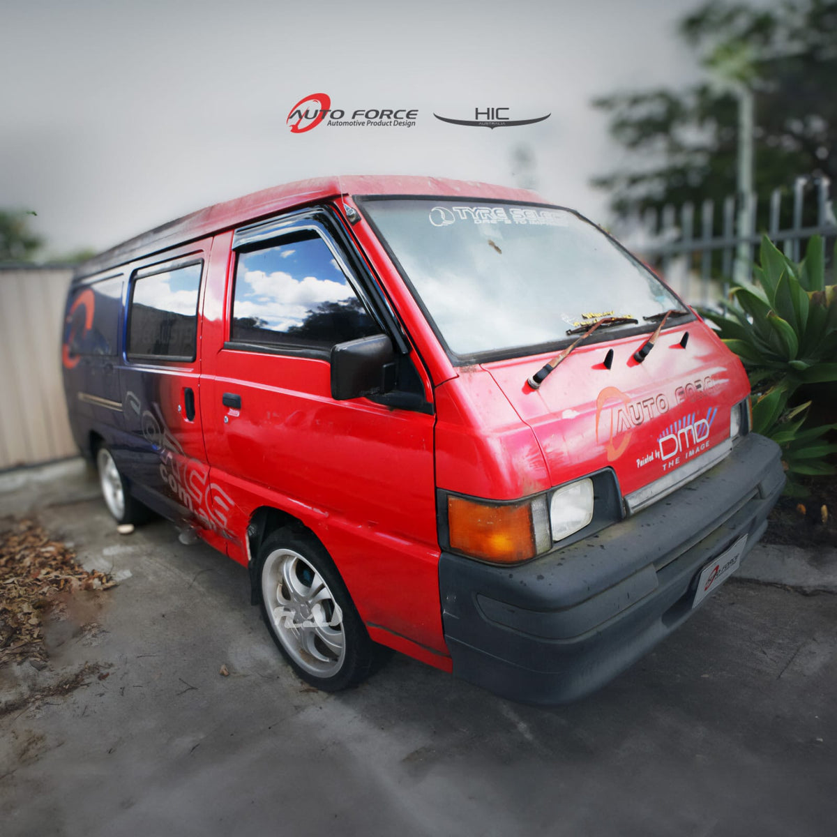 Installed View - Mitsubishi Express Van L300 (1986-2014): Premium Window Visors