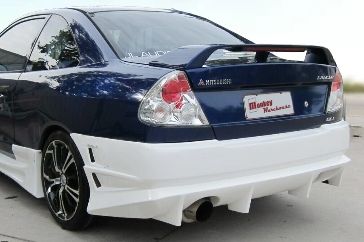 Installed View - Mitsubishi Lancer CE Coupe: Bomex Style Rear Bumper