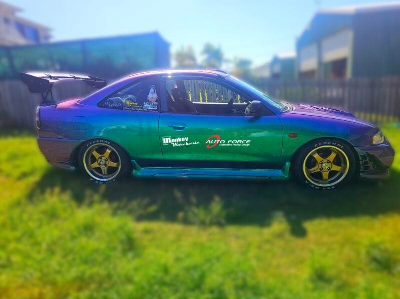Installed View - Mitsubishi Lancer CE Coupe: Evo 6 Style Side Skirts