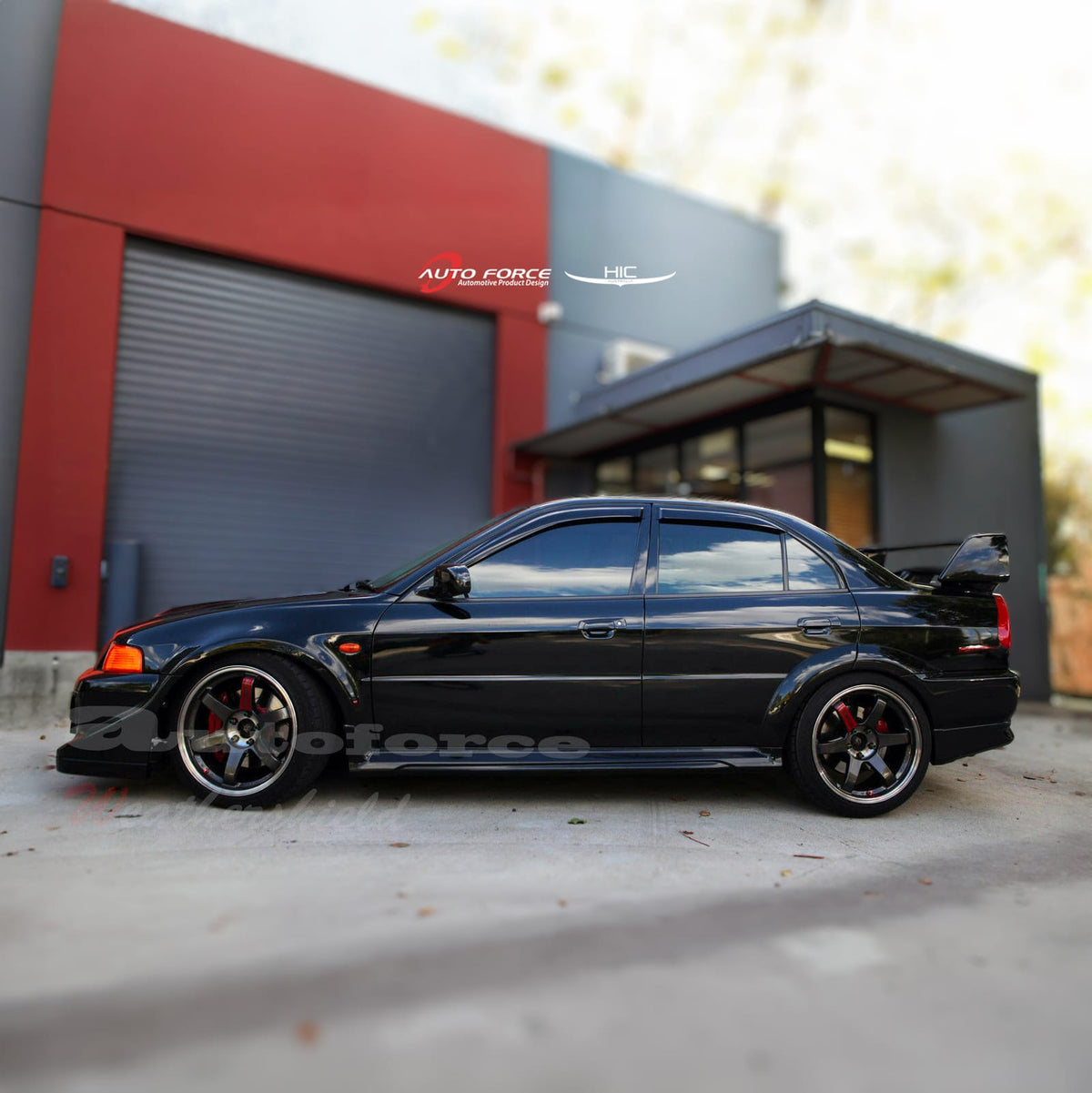 Installed View - Mitsubishi Lancer CE Sedan (1996-2002): Premium Window Visors