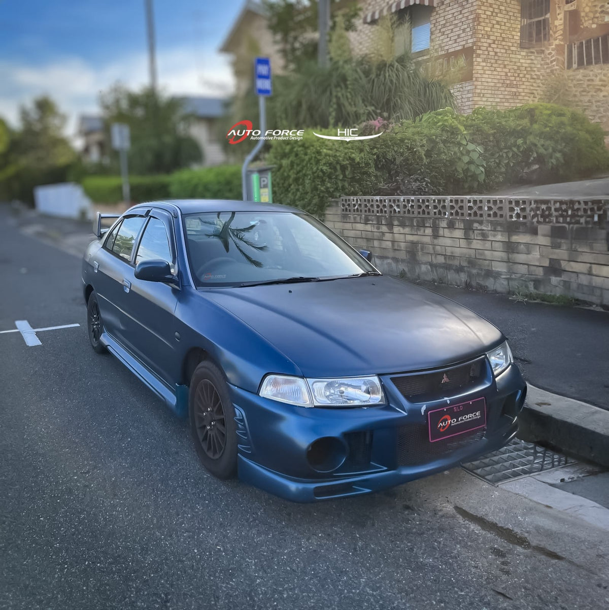 Installed View - Mitsubishi Lancer CE Sedan (1996-2002): Premium Window Visors