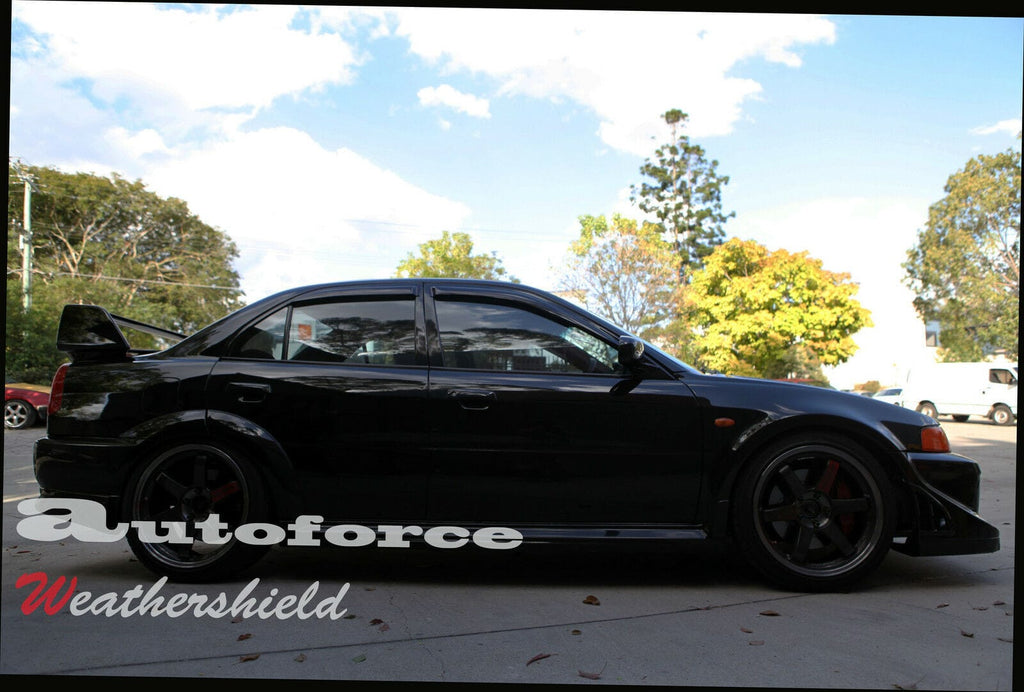 Installed View - Mitsubishi Lancer CE Sedan (1996-2002): Premium Window Visors