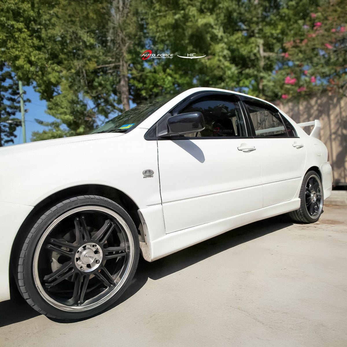 Installed View - Mitsubishi Lancer CH Sedan (2003-2007): Premium Window Visors