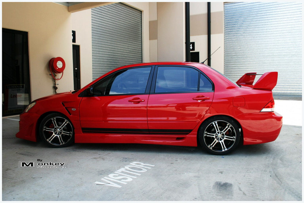 Installed View - Mitsubishi Lancer CH Sedan: Accolade Style Side Skirts