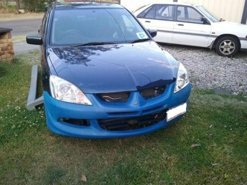Installed View - Mitsubishi Lancer CH Sedan: Evo 8 Style Front Bumper