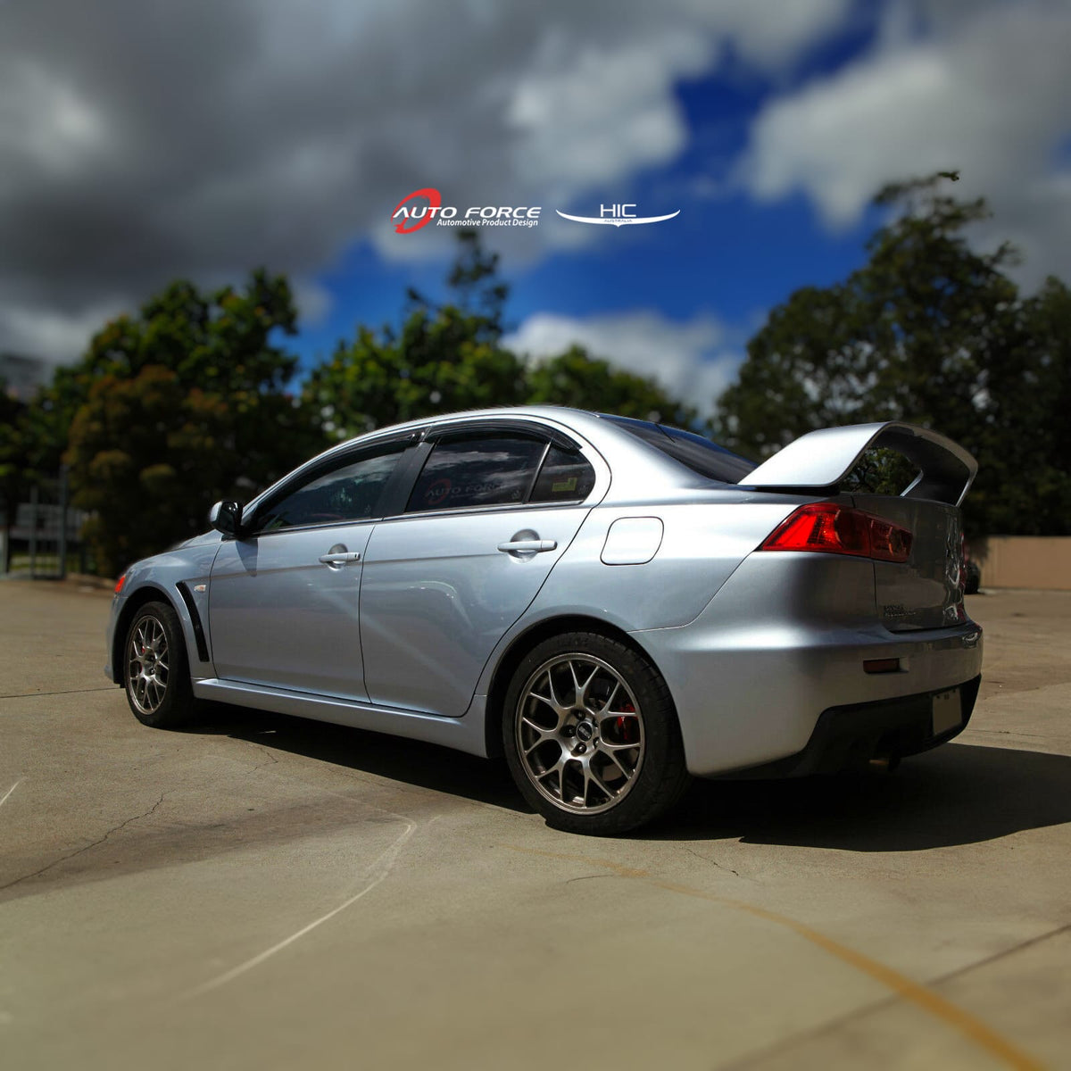 Installed View - Mitsubishi Lancer CJ / CF Sedan (2007-2017): Premium Window Visors