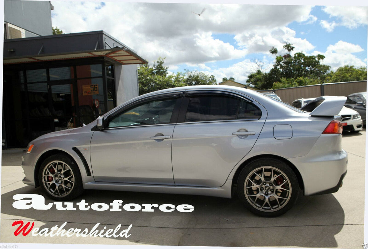 Installed View - Mitsubishi Lancer CJ / CF Sedan (2007-2017): Premium Window Visors