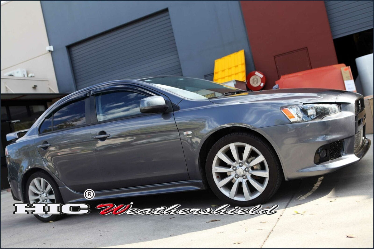 Installed View - Mitsubishi Lancer CJ / CF Sedan (2007-2017): Premium Window Visors