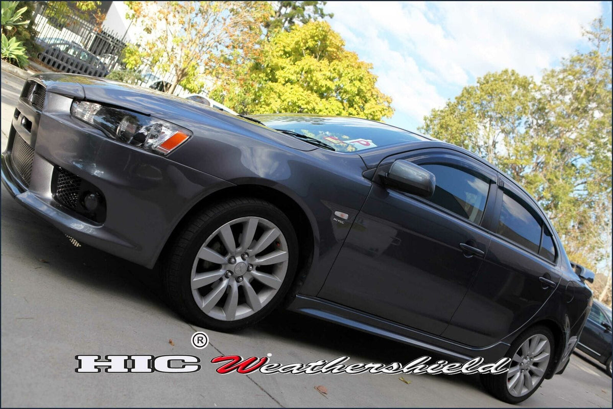 Installed View - Mitsubishi Lancer CJ / CF Sedan (2007-2017): Premium Window Visors