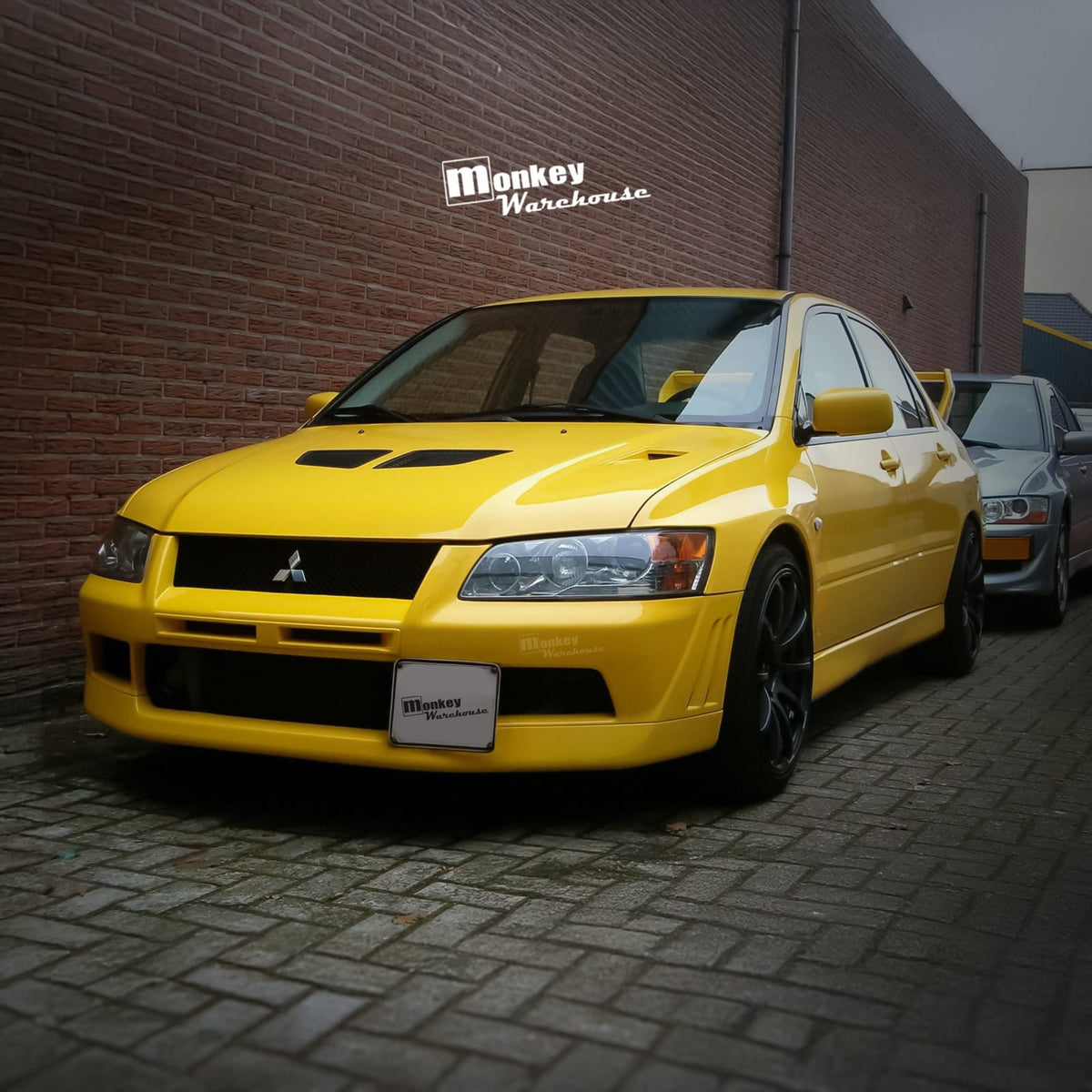 Installed View - Mitsubishi Lancer Evolution 7: Evo 7 Style Front Bumper