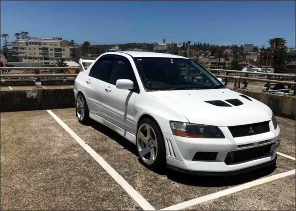 Installed View - Mitsubishi Lancer Evolution 7: Evo 7 Style Front Bumper