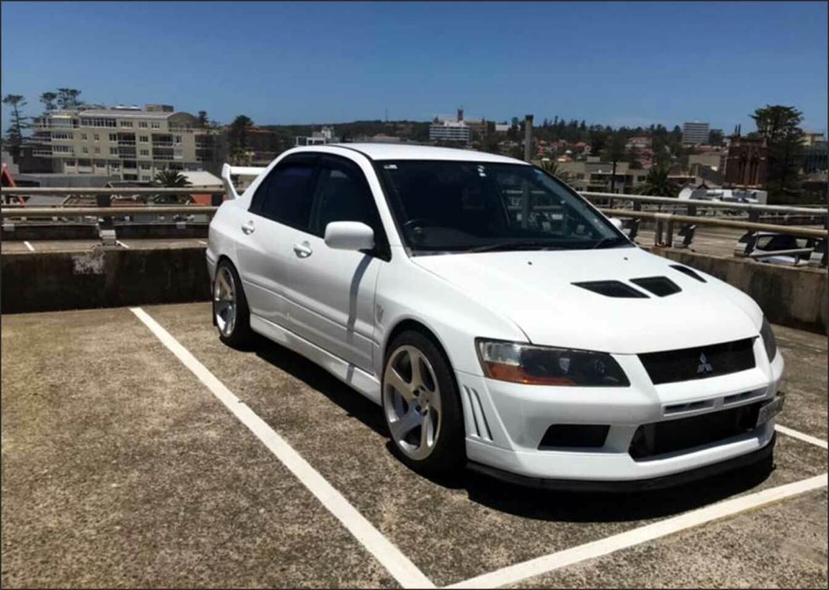 Installed View - Mitsubishi Lancer Evolution 7: Evo 7 Style Front Bumper