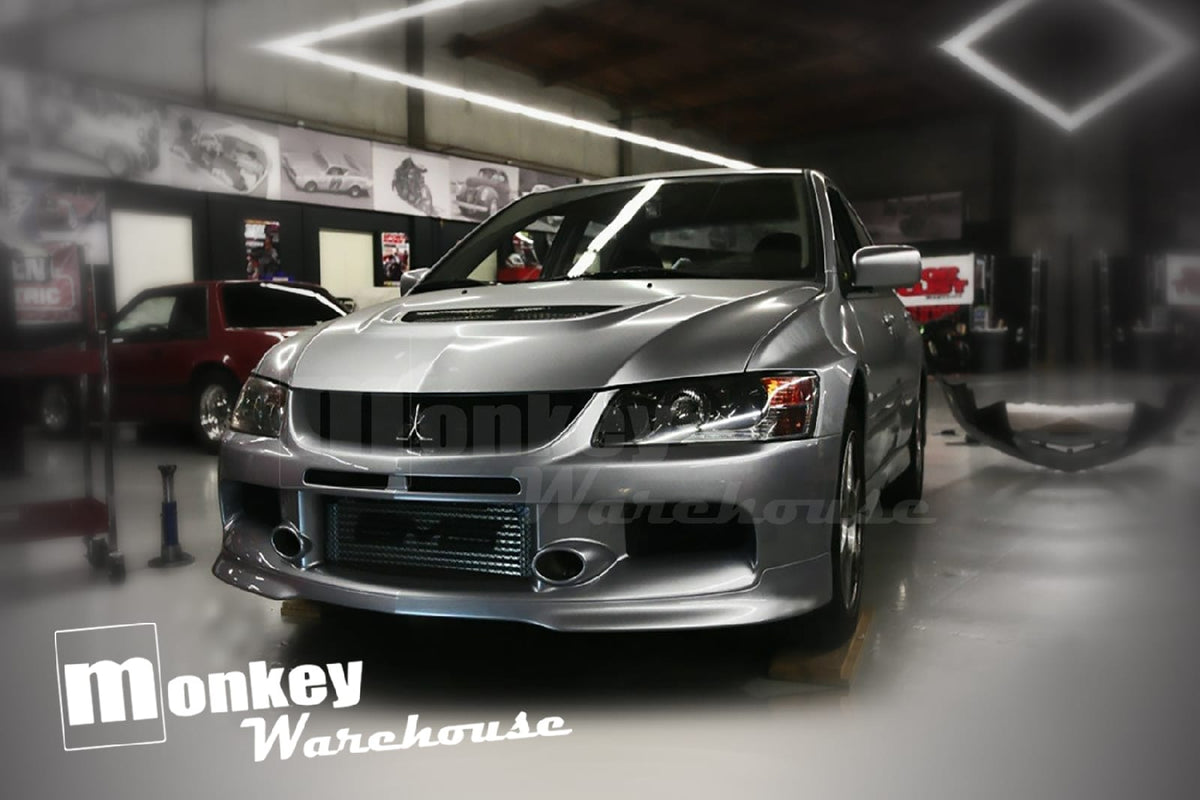 Installed View - Mitsubishi Lancer Evolution 8/9: Evo 9 Style Front Bumper