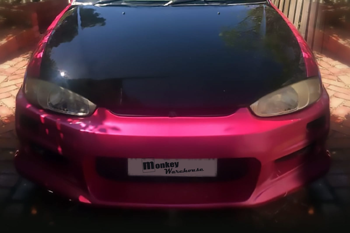Installed View - Mitsubishi Lancer Mirage CE: Trial Style Front Bumper