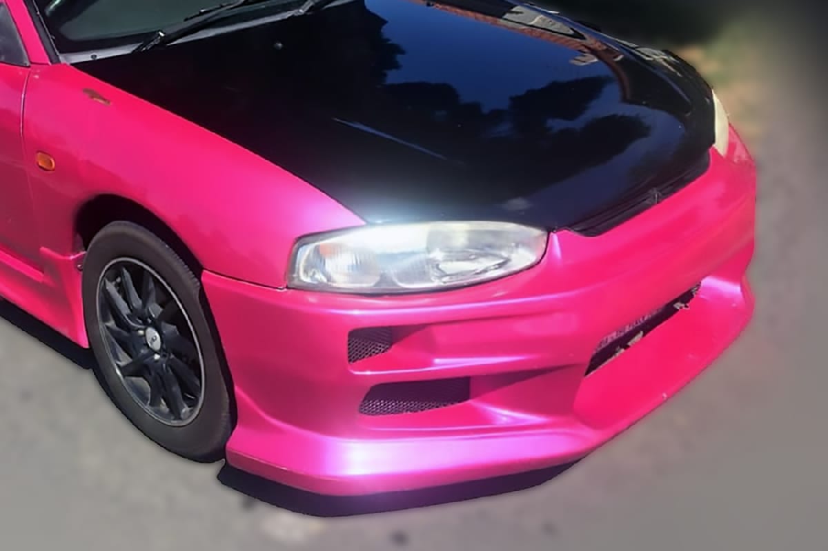 Installed View - Mitsubishi Lancer Mirage CE: Trial Style Front Bumper