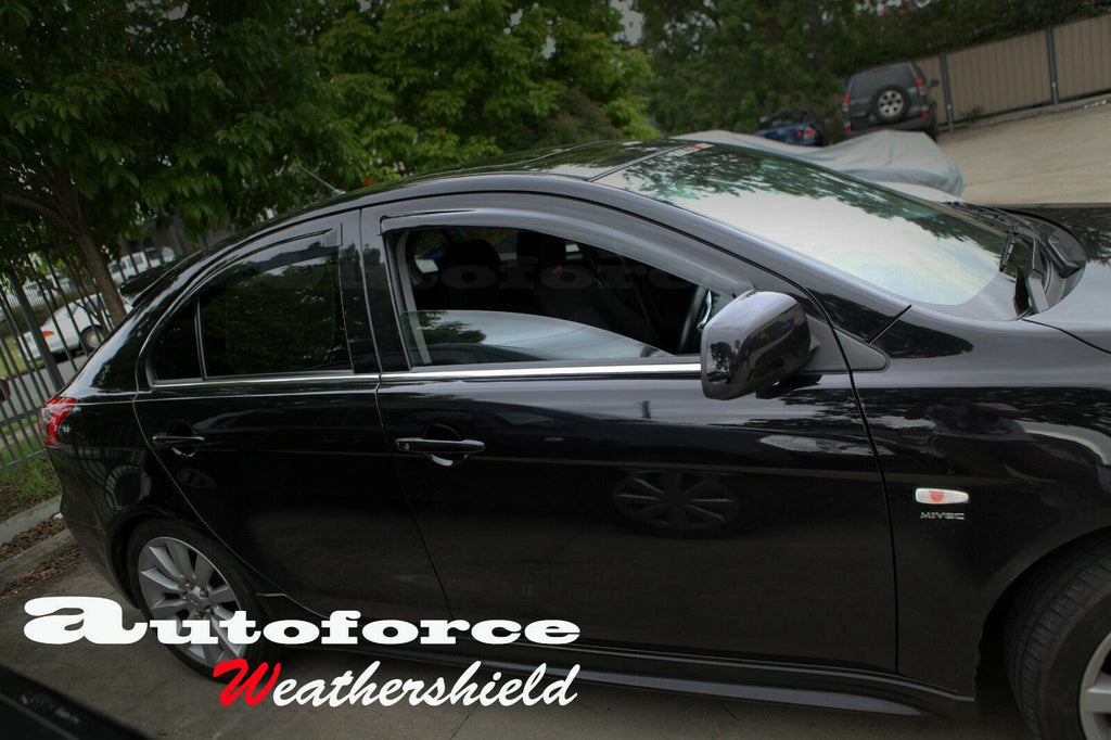 Installed View - Mitsubishi Lancer Sportback (2008-2017): Premium Window Visors