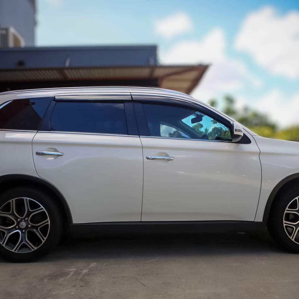 Installed View - Mitsubishi Outlander (2012-2023): Premium Window Visors